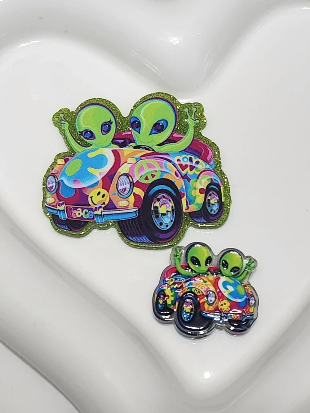 Aliens Flatback Focal Bead Badge Keychain Crafts Magnet Beaded Pen
